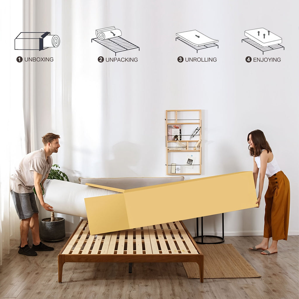 Zekbip 12 inch Queen Mattress in a Box, Hybrid Gel Memory Foam with Individually Wrapped Pocket Coils, Medium Firm, Pressure Relief, Cooling Sleep