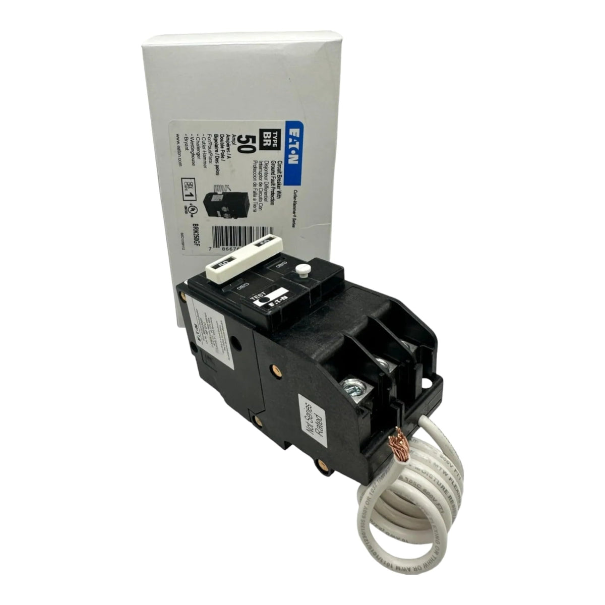 Eaton BR 50A Double-Pole GFCI Breaker BRN250GF