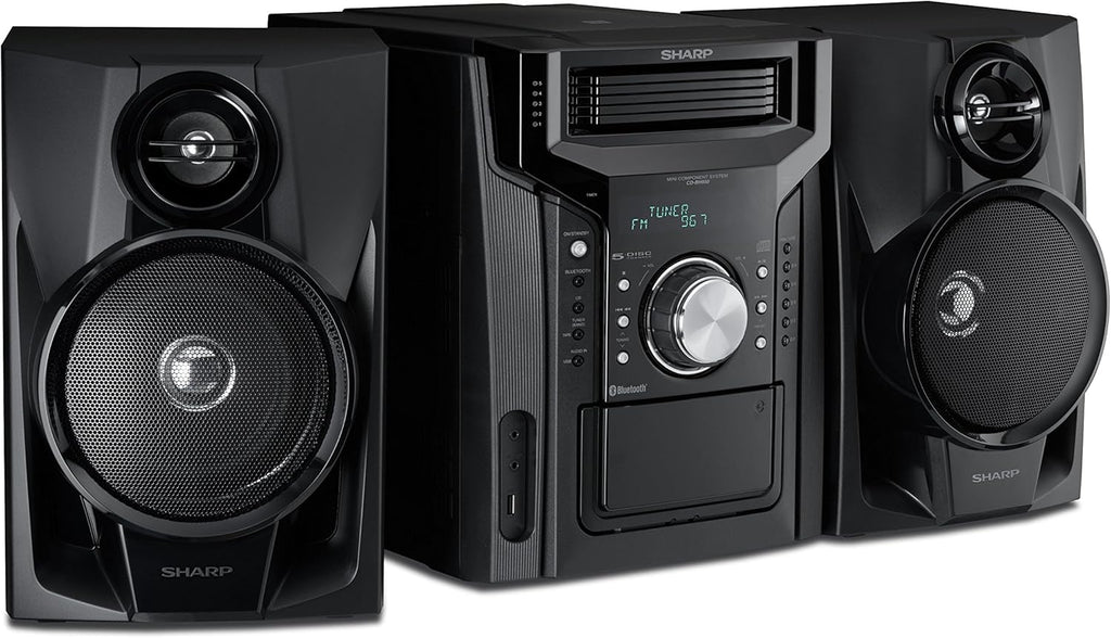 Sharp 240W 5-Disc Mini Shelf Speaker System With Cassette And Bluetooth - CD-BH950