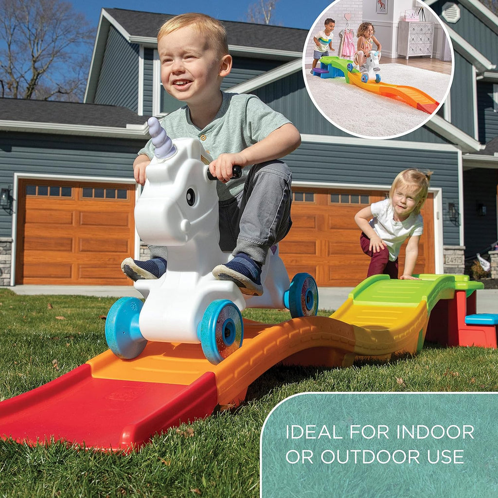 Step2 Unicorn Up & Down Roller Coaster Ride-On Toy, Multicolor, Ages 2-5 Years, 50 lb. Max Weight - 493799