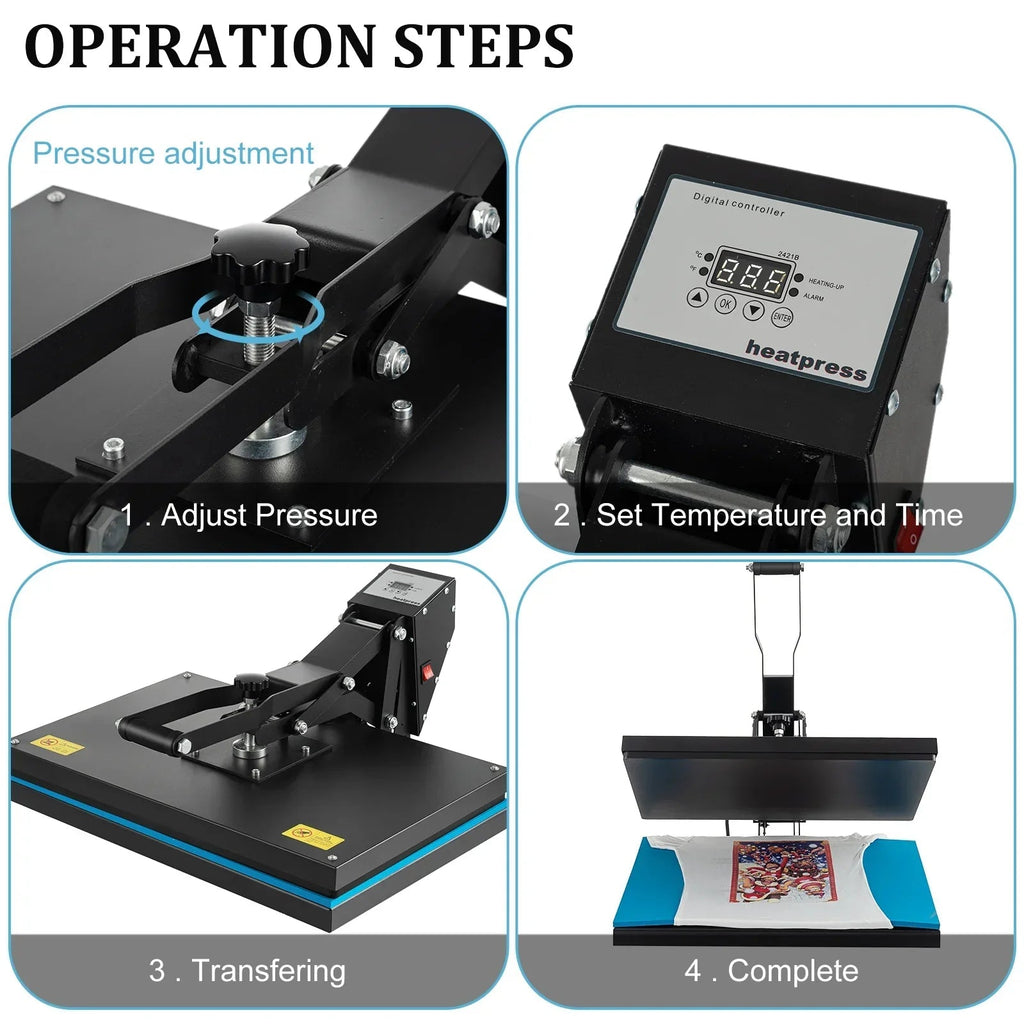 SHZOND Clamshell Heat Press 16 x 20 Inch 1700 W - Digital Control