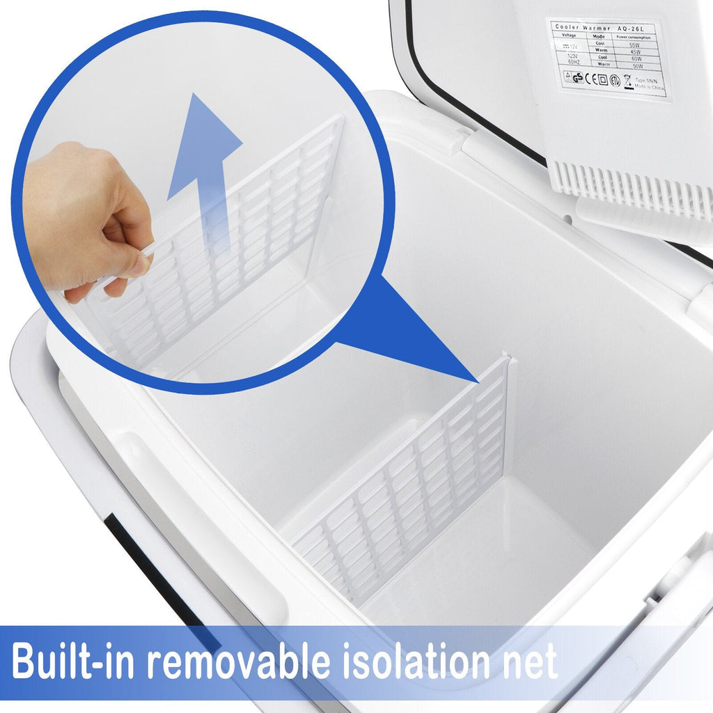 HomGarden 28QT/26L Mini Thermoelectric Cooler/Warmer Portable Car Fridge Camping Travel Picnic