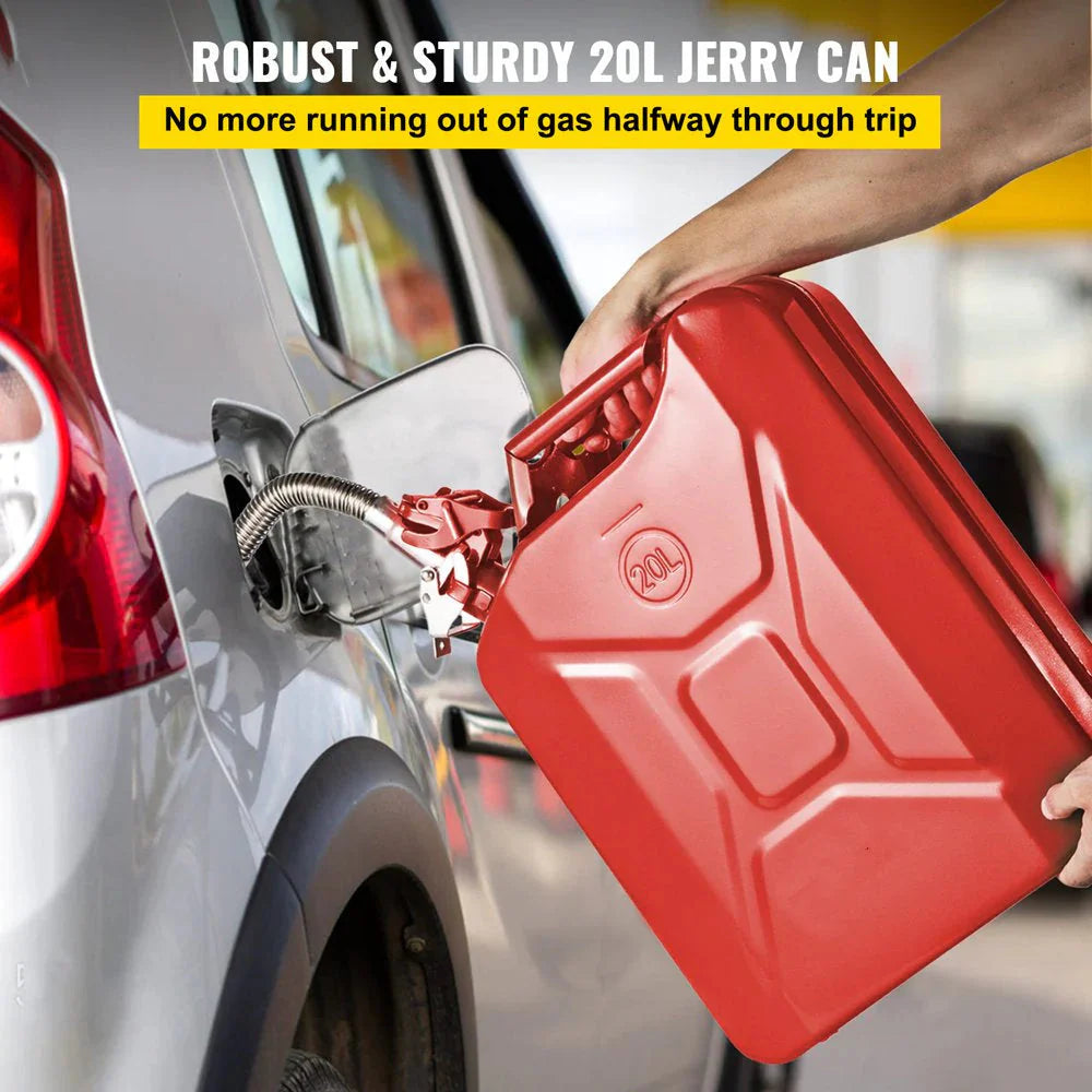 VEVOR Steel Jerry Fuel Can 5.3 Gallon/20 L, 2 Count, Red - 2X20LRED ...