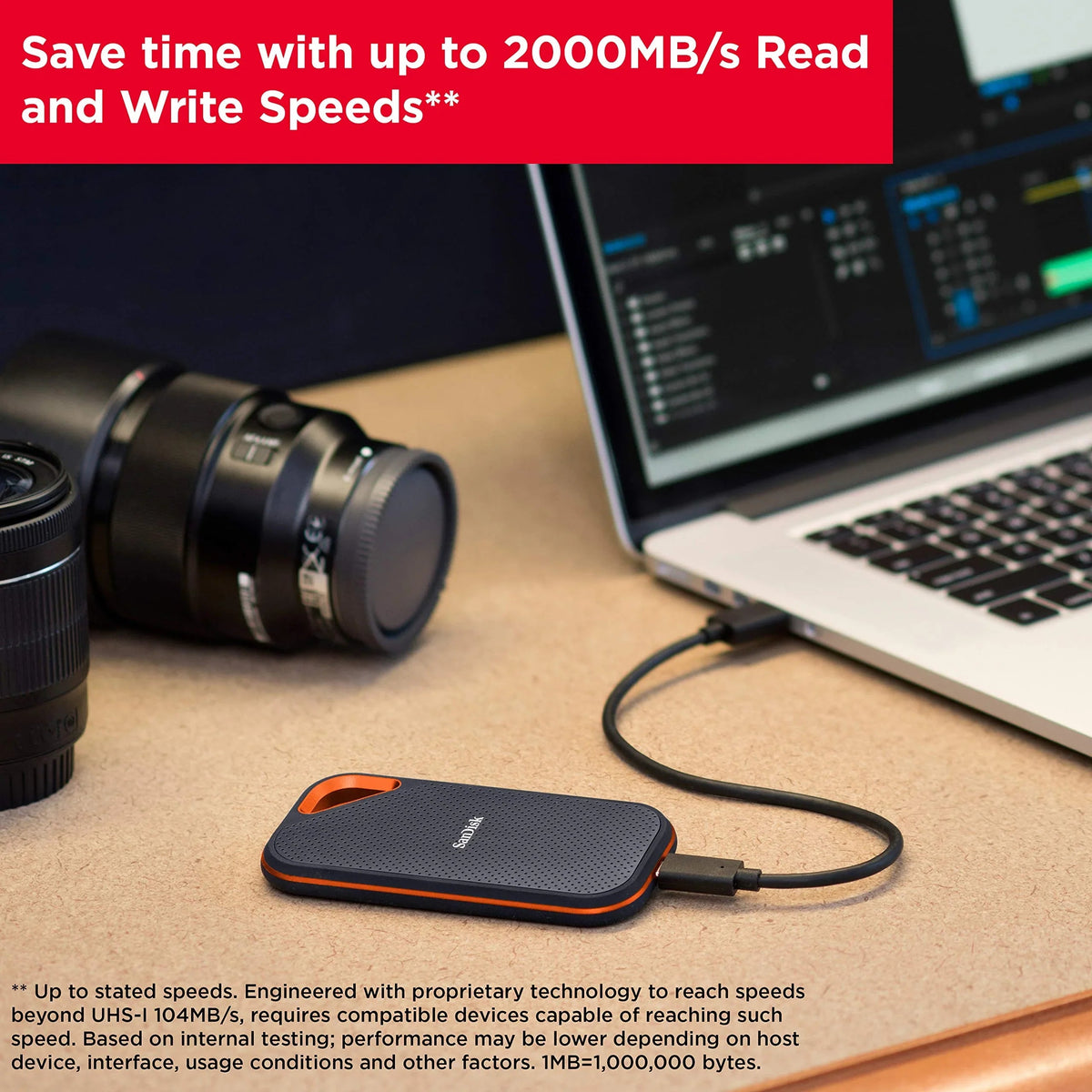 SanDisk 1TB Extreme PRO Portable SSD - Up To 2000MB/s