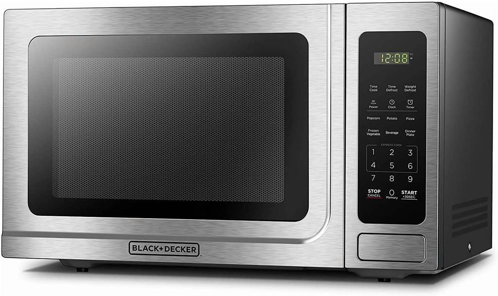 BLACK+DECKER 1.4 Cu Ft 1000 Watt Countertop Microwave Oven, Stainless Steel