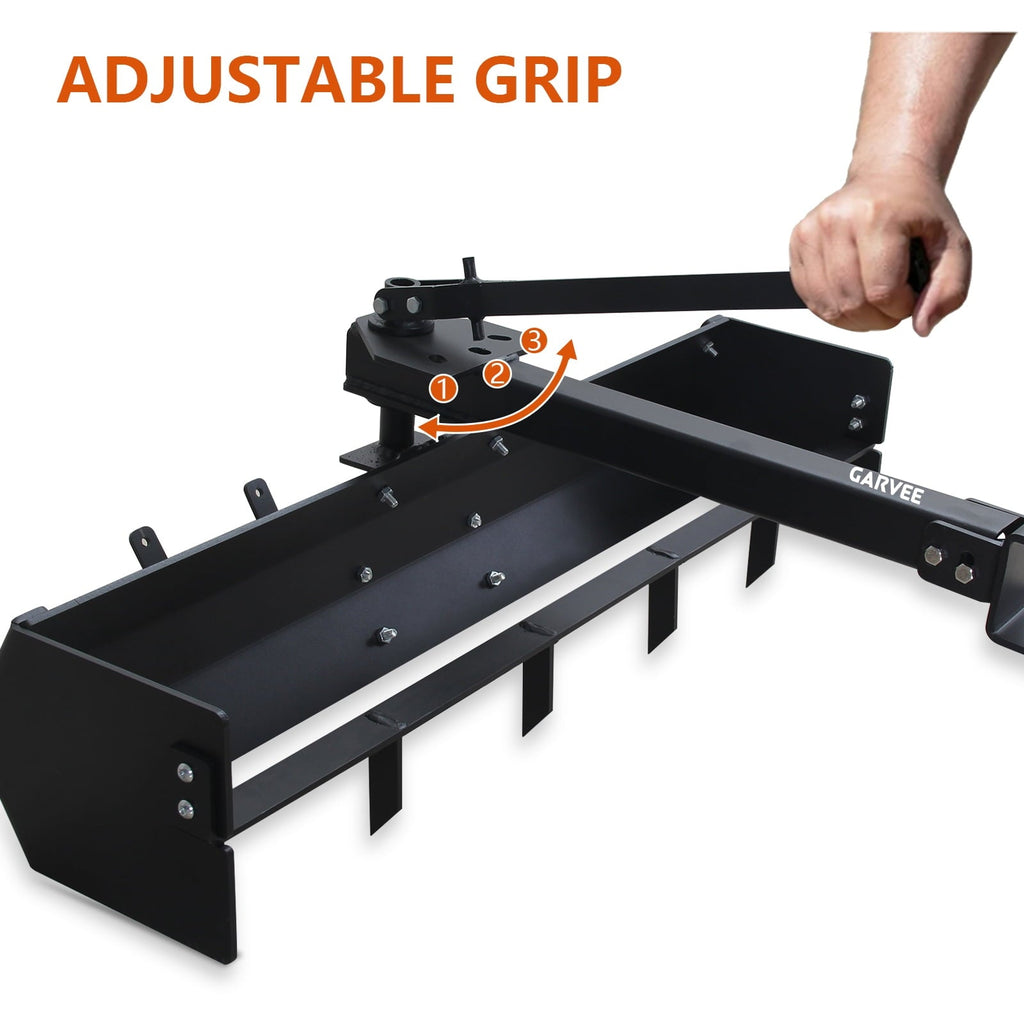 Garvee 42 Inch Box Scraper Sleeve Hitch Tow Behind for ATV UTV Lawn Tractor, Grader Attachment with Box Blade & Weight Tray for Landscaping Leveling