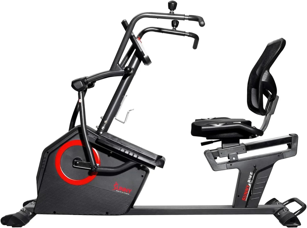 Sunny Health & Fitness Electromagnetic Recumbent Cross Trainer Elliptical Bike With Arm Exercisers - SF-RBE4886SMART