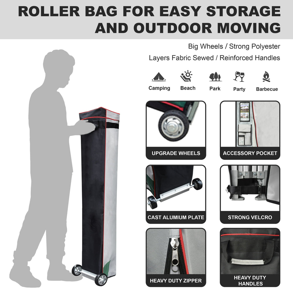 Eurmax Canopy 10' x 20' Violet Pop-up Outdoor Canopy, Heavy Duty Roller Bag