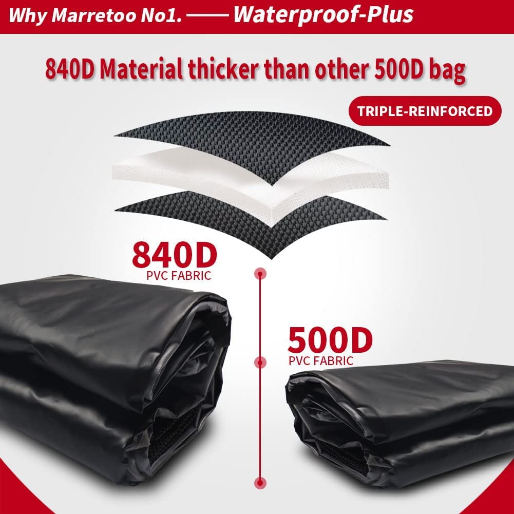 Car Top Cargo Carrier 21 Cubic ft Bag with Reflective Strip, 840D PVC Soft Roof Top Cargo Bag 100% Waterproof Fit for All Vehicle with/without Rack