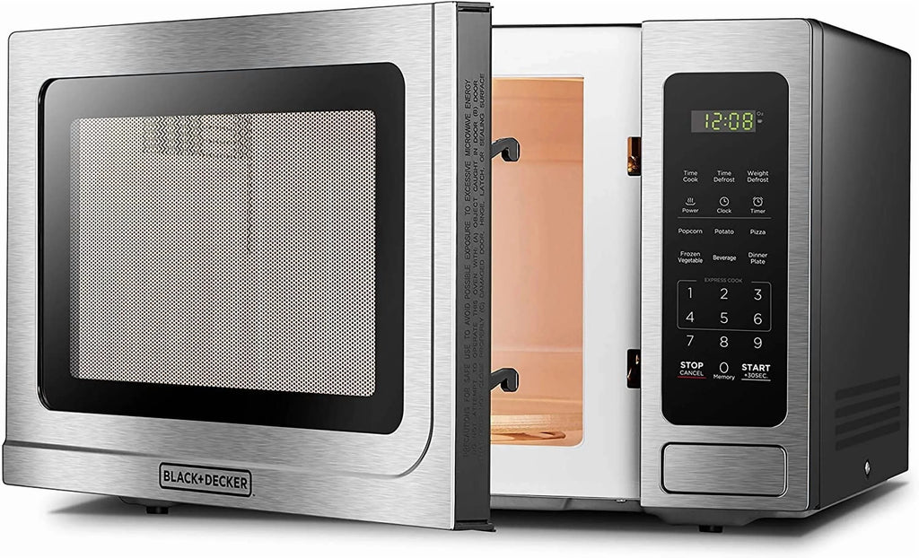 BLACK+DECKER 1.4 Cu Ft 1000 Watt Countertop Microwave Oven, Stainless Steel