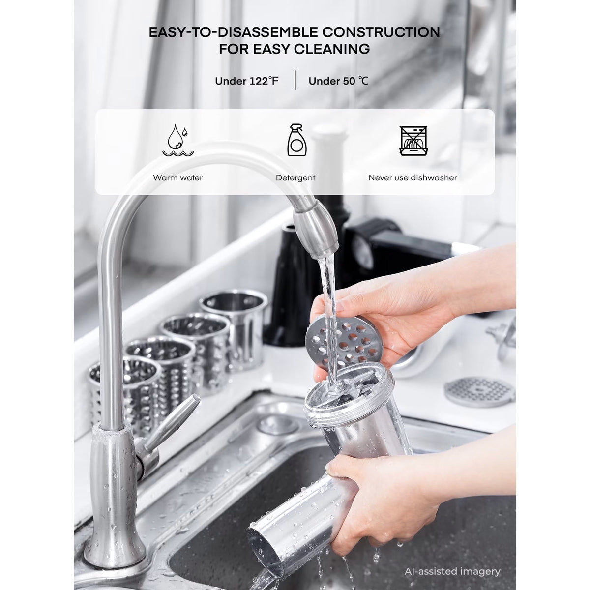 HOUSNAT Meat Grinder for Home Use, 3000W Max Heavy Duty Electric Meat Grinders, 5 in 1 Sausage Stuffer, 3 Stainless Steel Grinding Plates, 5