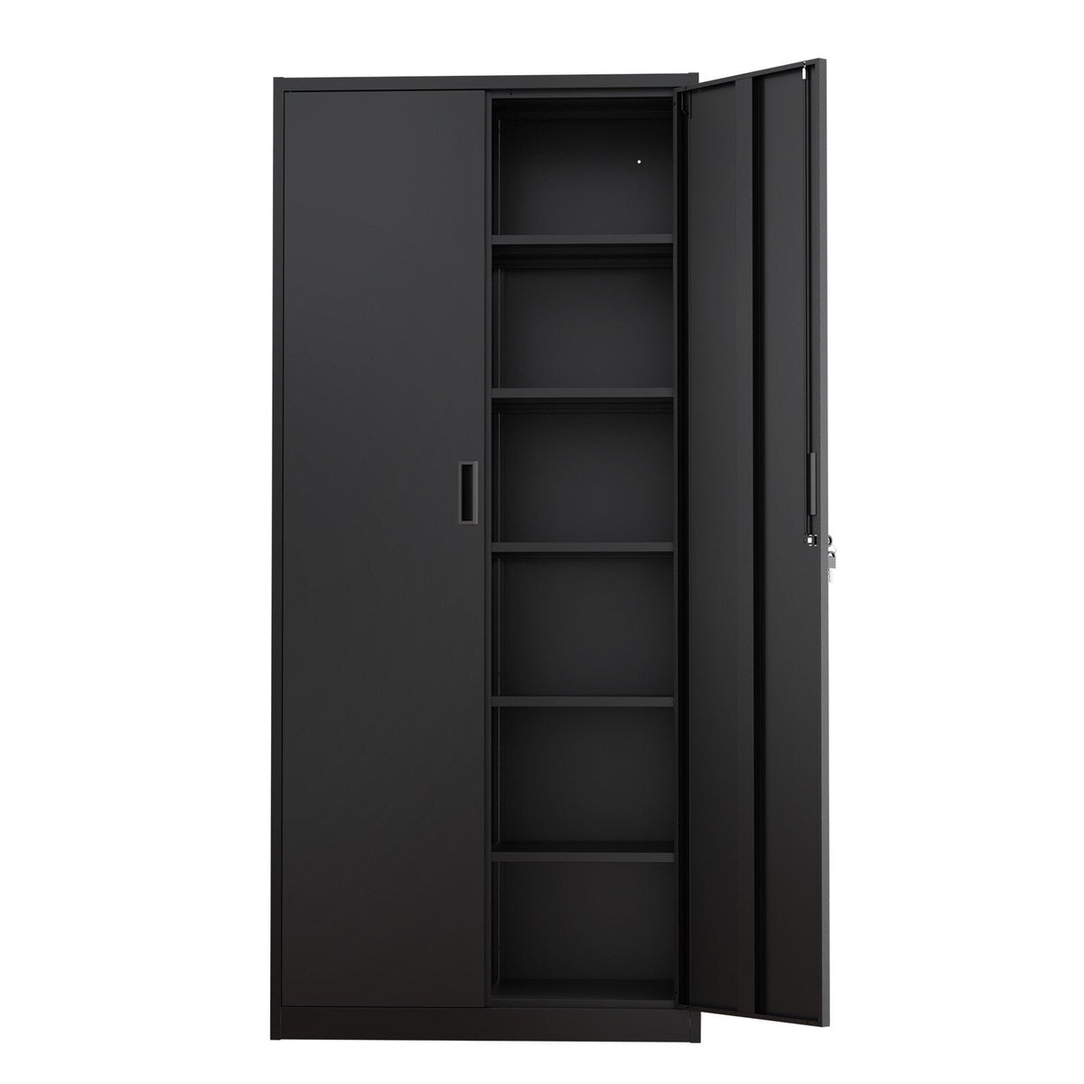 Ktaxon 71"H Metal Garage Storage Cabinet, Heavy Duty Steel Utility Locker with 5 Adjustable Shelves, for Home, Office, Warehouse, Garage, Black