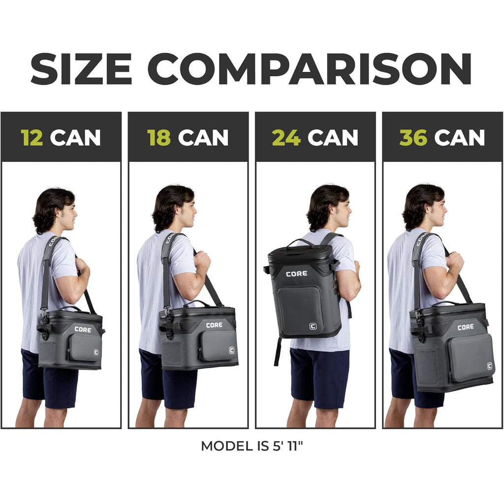 CORE 12 Can Climakeep Magnetic Soft Cooler, Leakproof Cooler, Waterproof Zipper, Mulbery