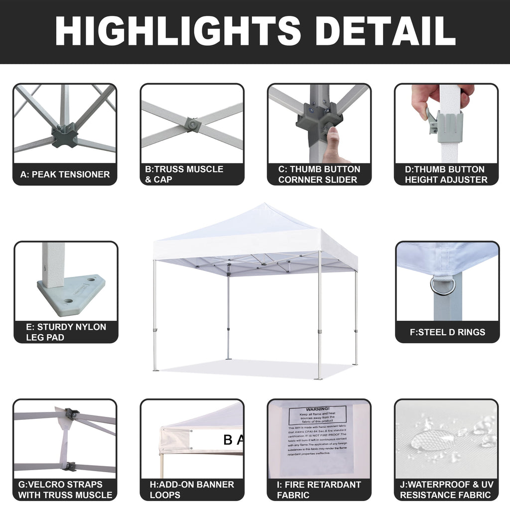 Eurmax Canopy 10' x 20' Violet Pop-up Outdoor Canopy, Heavy Duty Roller Bag
