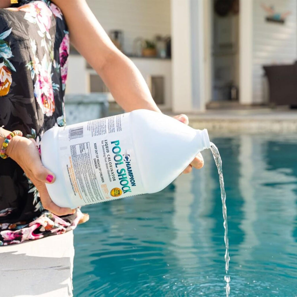 CPDI Champion Pool Shock 1-Gal 12.5% Commercial-Grade Liquid Chlorine, 4 Pk