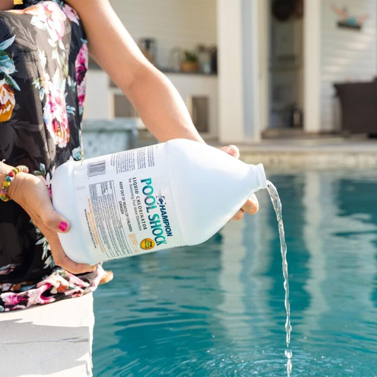 CPDI Champion Pool Shock 1-Gal 12.5% Commercial-Grade Liquid Chlorine, 4 Pk