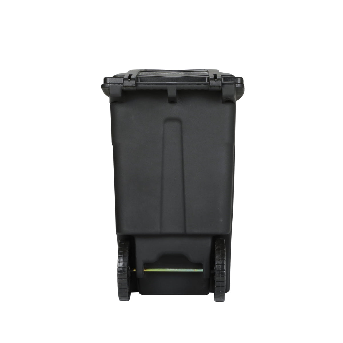 Toter 48-gallon black garbage can with wheels and lid