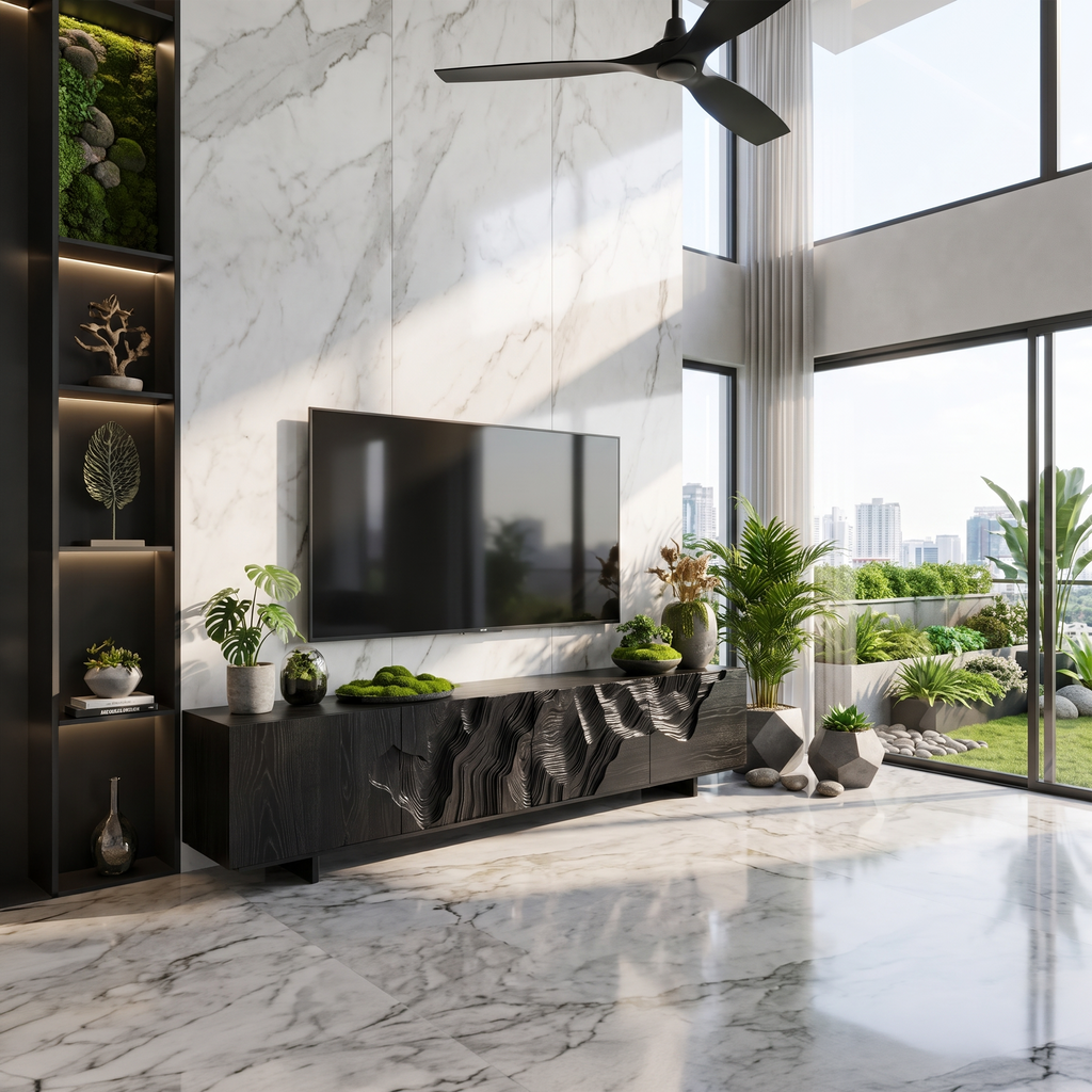 Rustic TV Console Stand For Living Room Design