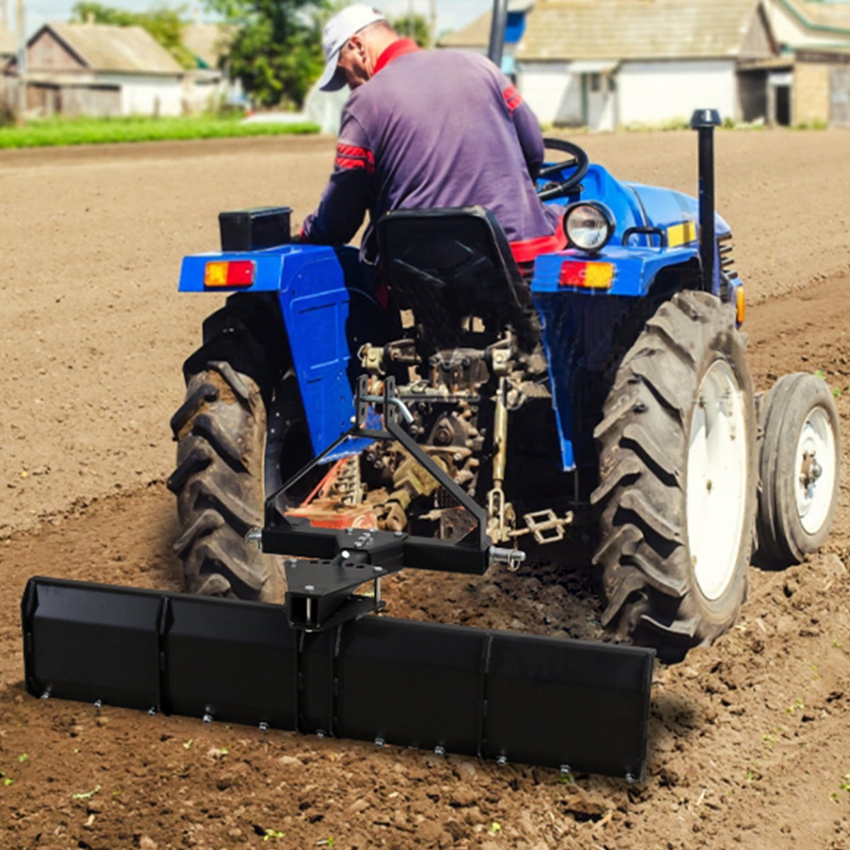 Garvee 42 Inch Box Scraper Sleeve Hitch Tow Behind for ATV UTV Lawn Tractor, Grader Attachment with Box Blade & Weight Tray for Landscaping Leveling