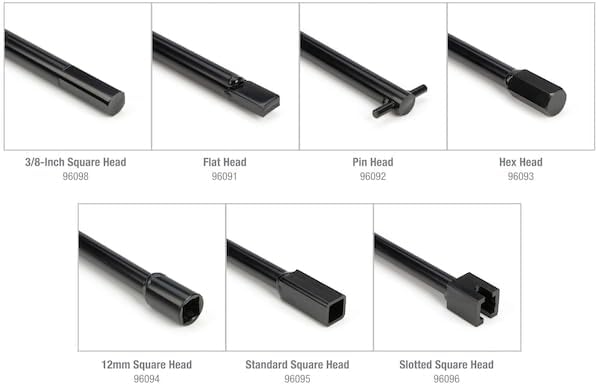 Steelman 7-Piece Spare Tire Retrieval Tool Kit, Lower and Raise Cradle-Suspended Tires, Flat, Pin, Hex, 12-mm Square, Slotted, ⅜-inch Square Heads