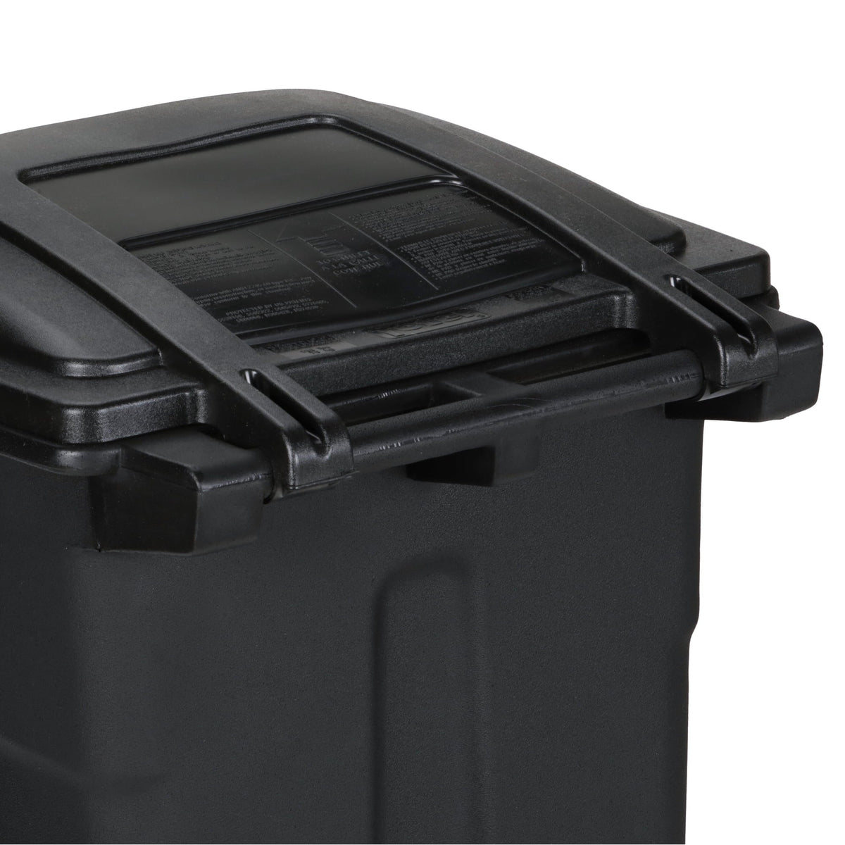 Toter 48-gallon black garbage can with wheels and lid