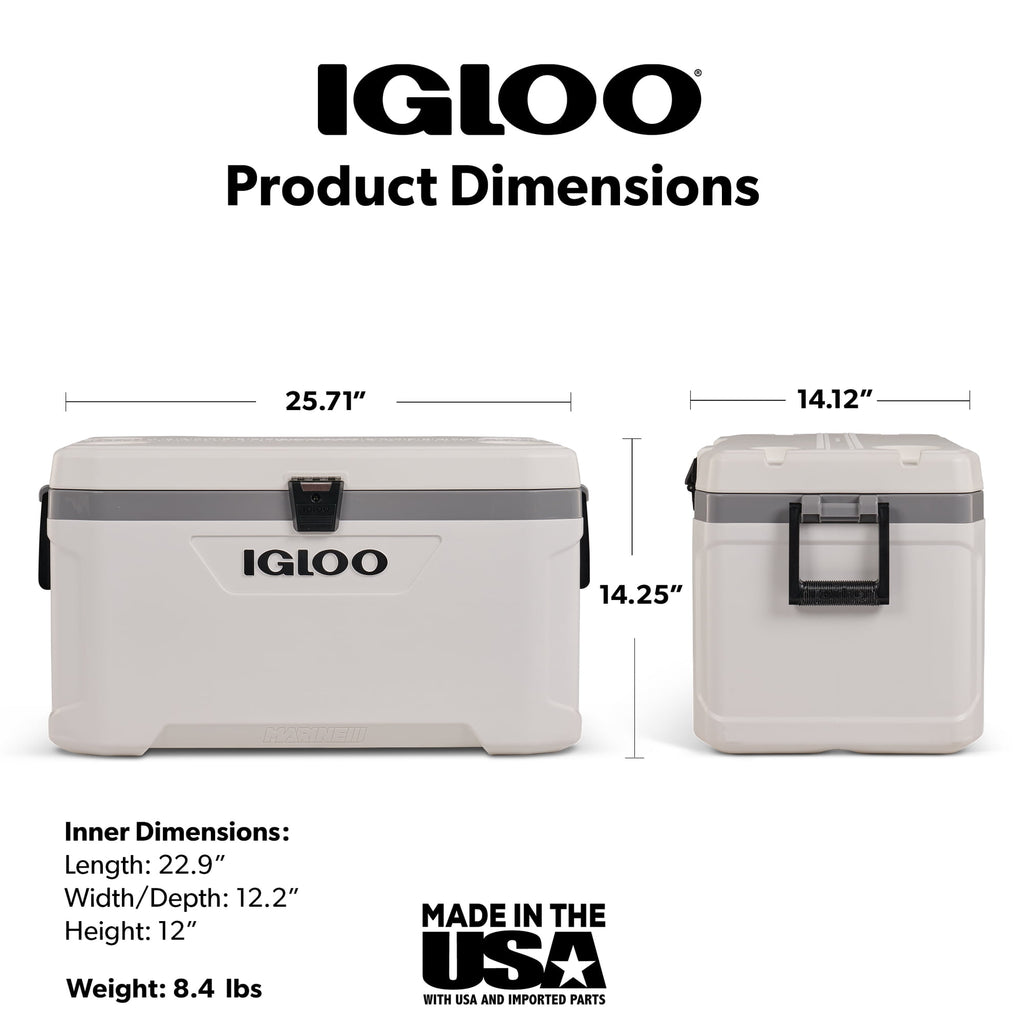 Igloo 70 Qt Latitude Marine Ultra, White and Moonscape