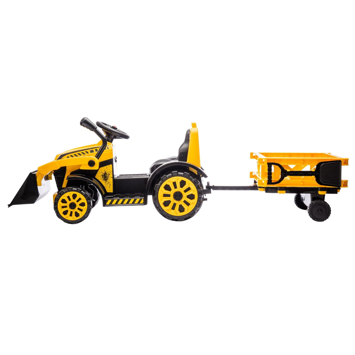 Best Ride On Cars Tonka 6V Construction Tractor Ride-On with Trailer and Working Loader for Kids