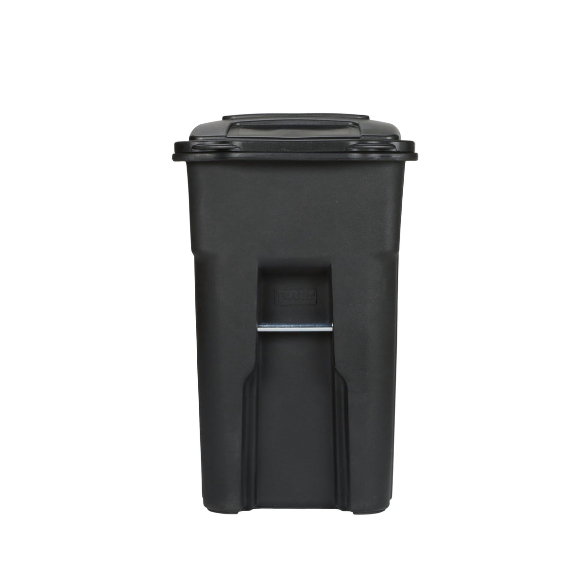Toter 48-gallon black garbage can with wheels and lid