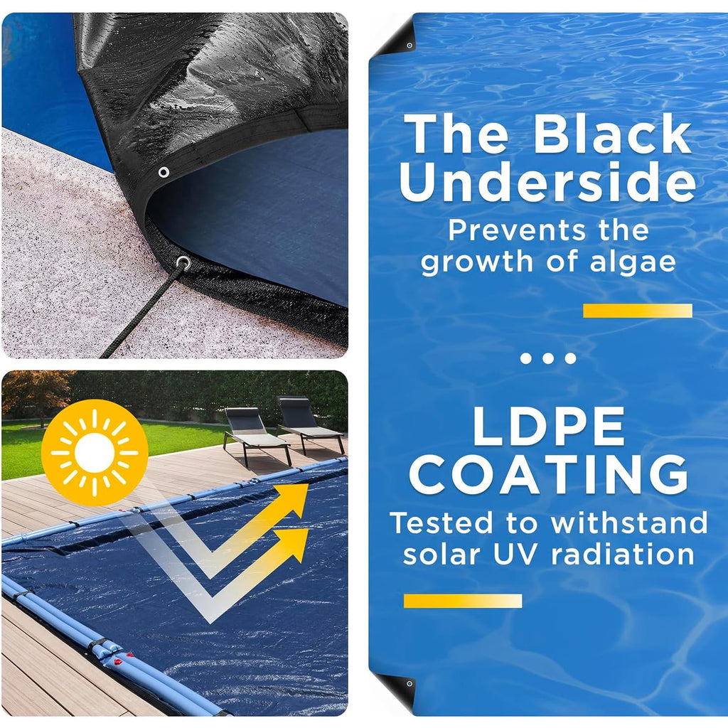18-Ft x 36-Ft Pool Cover for Inground Pools - Rectangle Winter Inground Pool Cover, Extra Thick Material & Durable Design, Cold and UV-Resistance