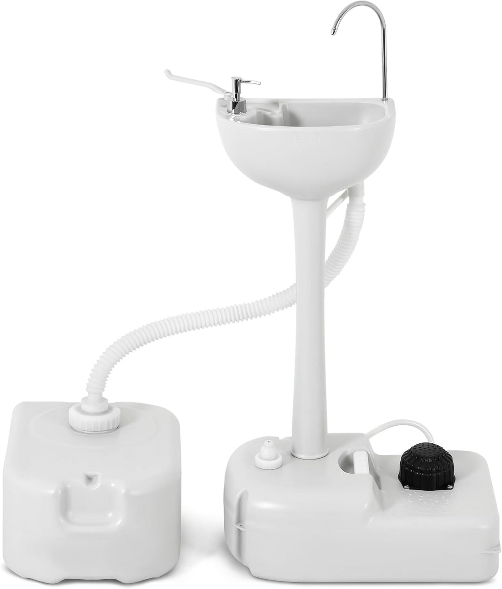 YITAMOTOR Portable Sink 17L Camping Hand Washing Station with 24L Sewage Tank, Wheels, Soap Dispenser, Towel Holder, for Garden, Gather, Worksite