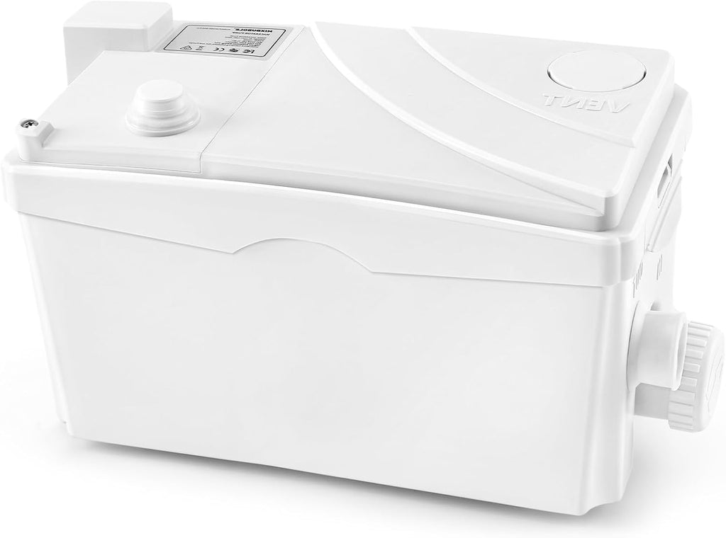 600W Utility Sink Pump with PCB Function Upgrade Structure Upflush to 25FT 1700GPH Under Sink Pump with 3 Water Inlets 1 Outlet Macerating Toilet