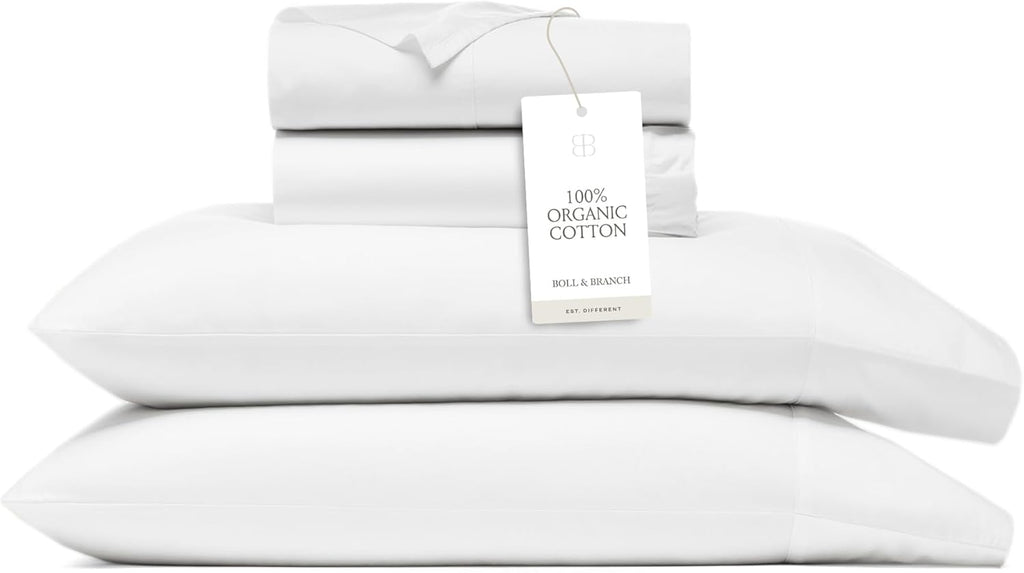 BOLL & BRANCH Signature Hemmed Sheet Set, King, White