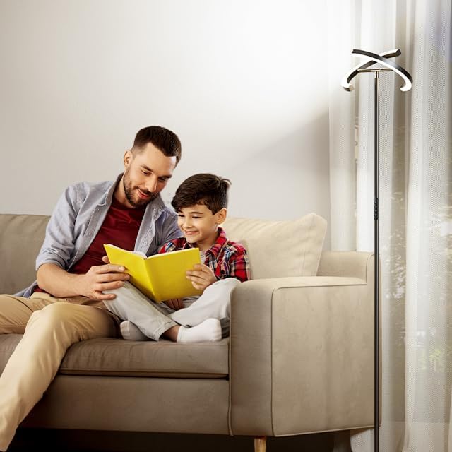 LED Floor Lamp - Dimmable Tall Standing Lamp with Remote Control/Button, 3000-6500K, 22W Modern Floor Reading Light, Uplighter Corner Floor Lamp for