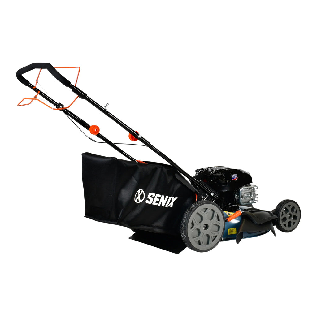 SENIX 22-Inch 163 cc 4-Cycle Gas RWD Self-Propelled Lawn Mower With 11-In Rear Wheels - LSSG-H1