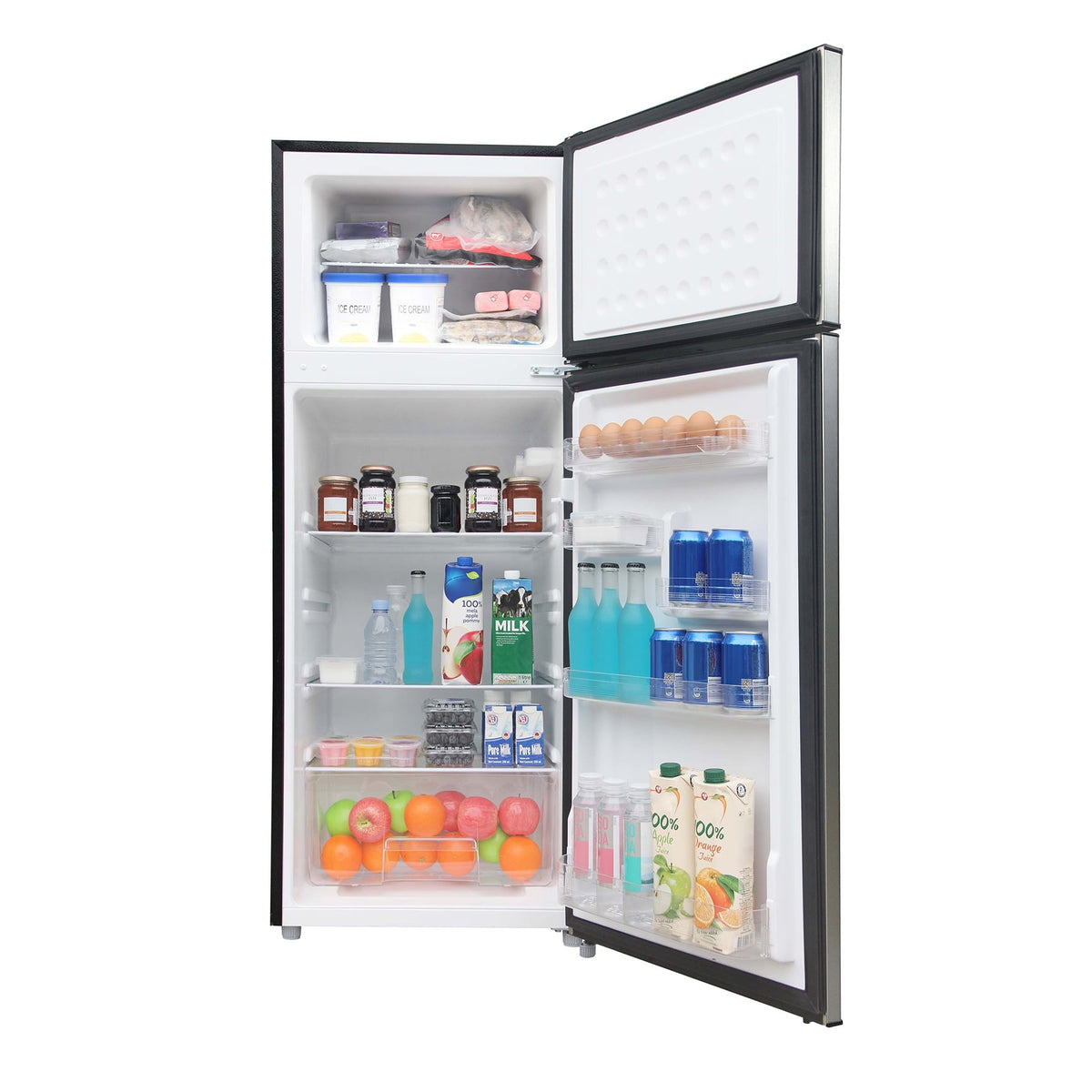 Frigidaire 7.5 Cu. ft. Top Mount Refrigerator, Apartment Size Fridge with Reversible Doors, Platinum