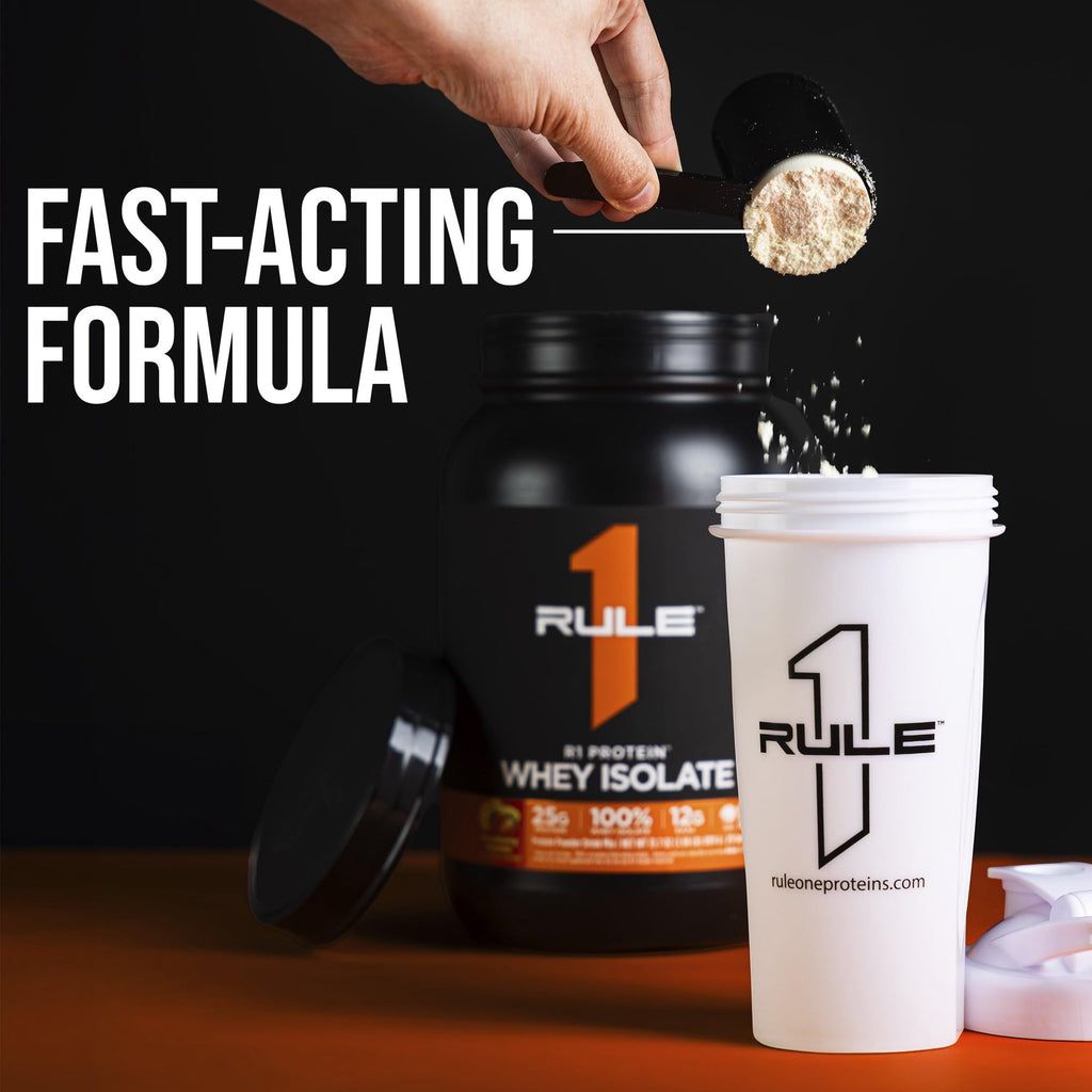 Rule 1 Proteins R1 Protein Whey Isolate - with 25g Protein & 6g BCAA Isolated & Hydrolyzed Sources for Workout Recovery (3 Pounds, Café Mocha)