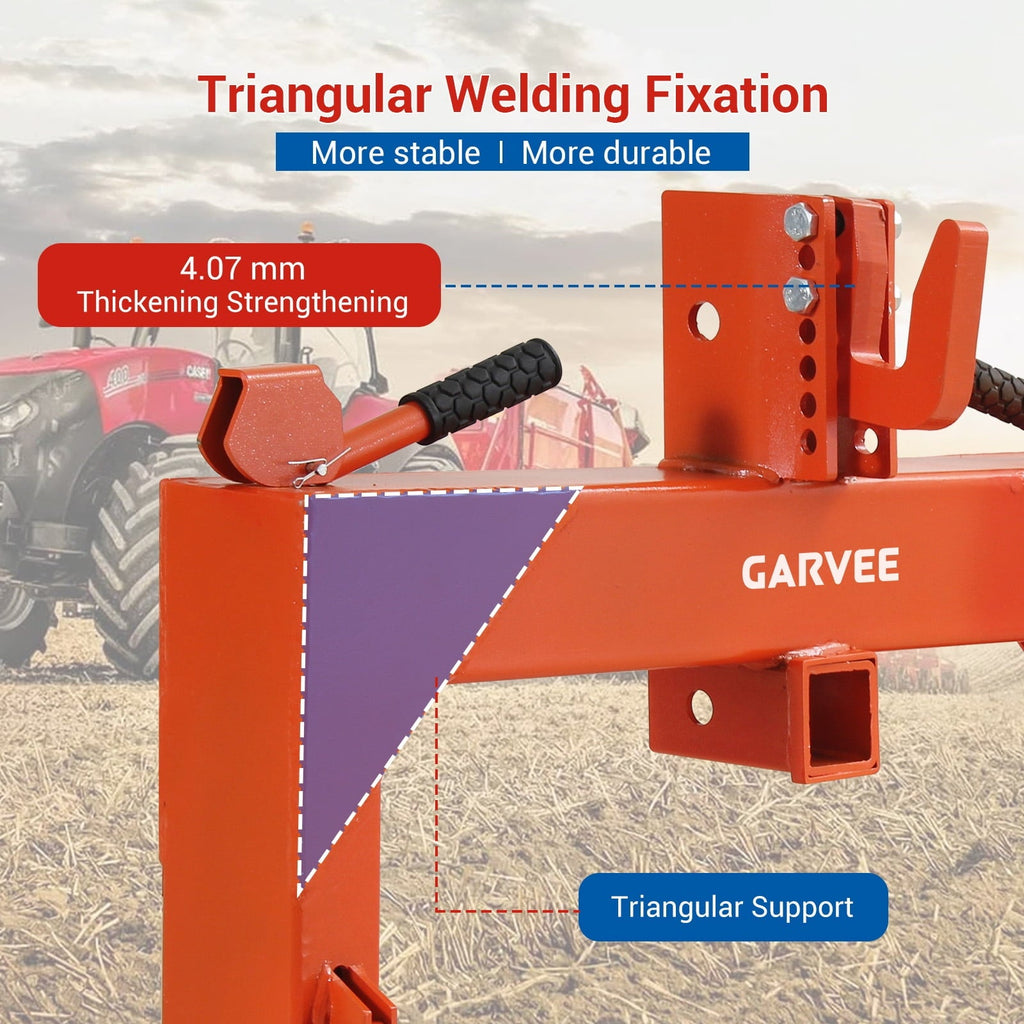 3-Point Cat 1 Quick Hitch, 3000 lb Lift, 27.5" Arm Span, 14.5"-17.5" Level Adjustment, with Adaptor