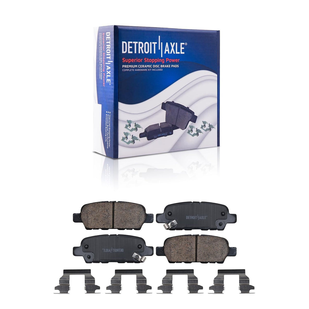 Detroit Axle - 8pc Brake Kit for 2014-2020 Nissan Rogue, 2017-2022 Rogue Sport, Front and Rear Drilled & Slotted Brakes Rotors Ceramic Brake Pads