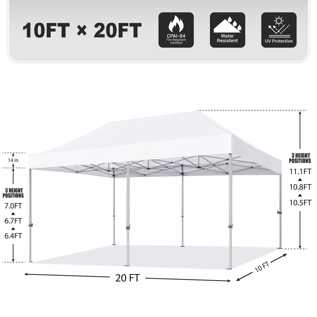 Eurmax Canopy 10' x 20' Violet Pop-up Outdoor Canopy, Heavy Duty Roller Bag