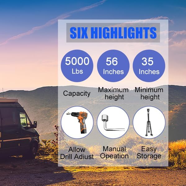 King Pin Tripod Stabilizer Jack for 5th Wheel Trailer Rv