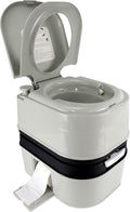 Portable Toilet, 6.4 Gallon 24L Piston Pump Flush with Level indicator Detachable Anti-Leak Handle Water Pump,Rotating Spout Indoor & Outdoor Hiking