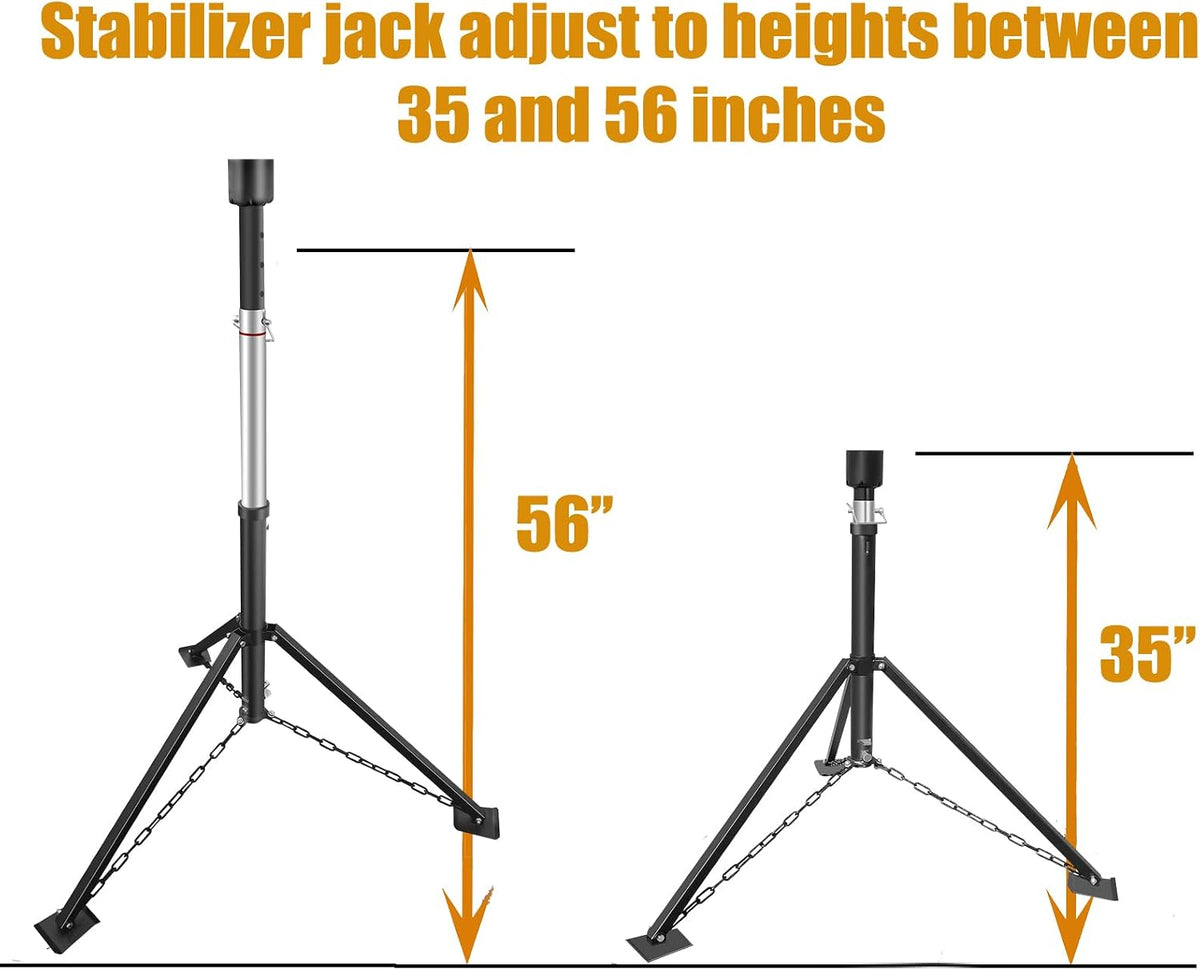 King Pin Tripod Stabilizer Jack for 5th Wheel Trailer Rv
