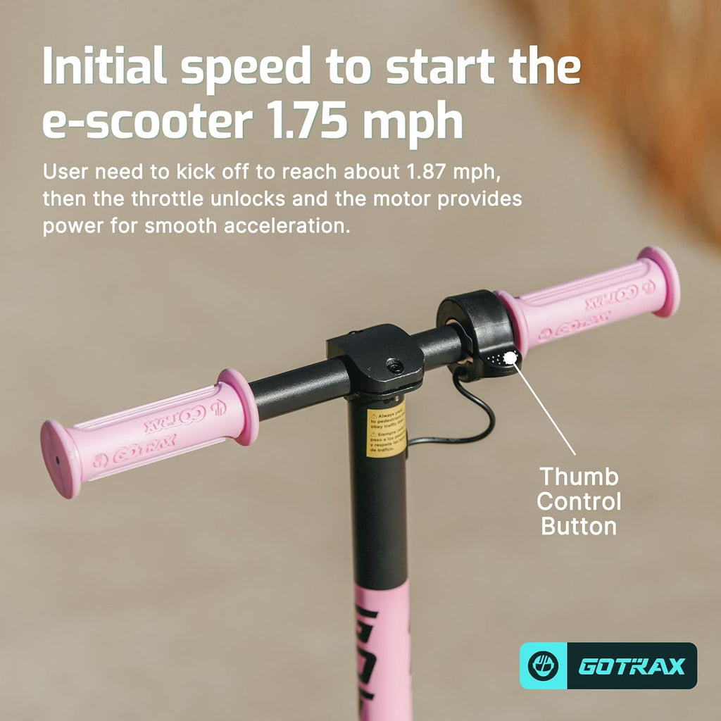 Gotrax Electric Scooter for Kids 6-12, Max 3.75 Mile & 7.5Mph,Thumb Control