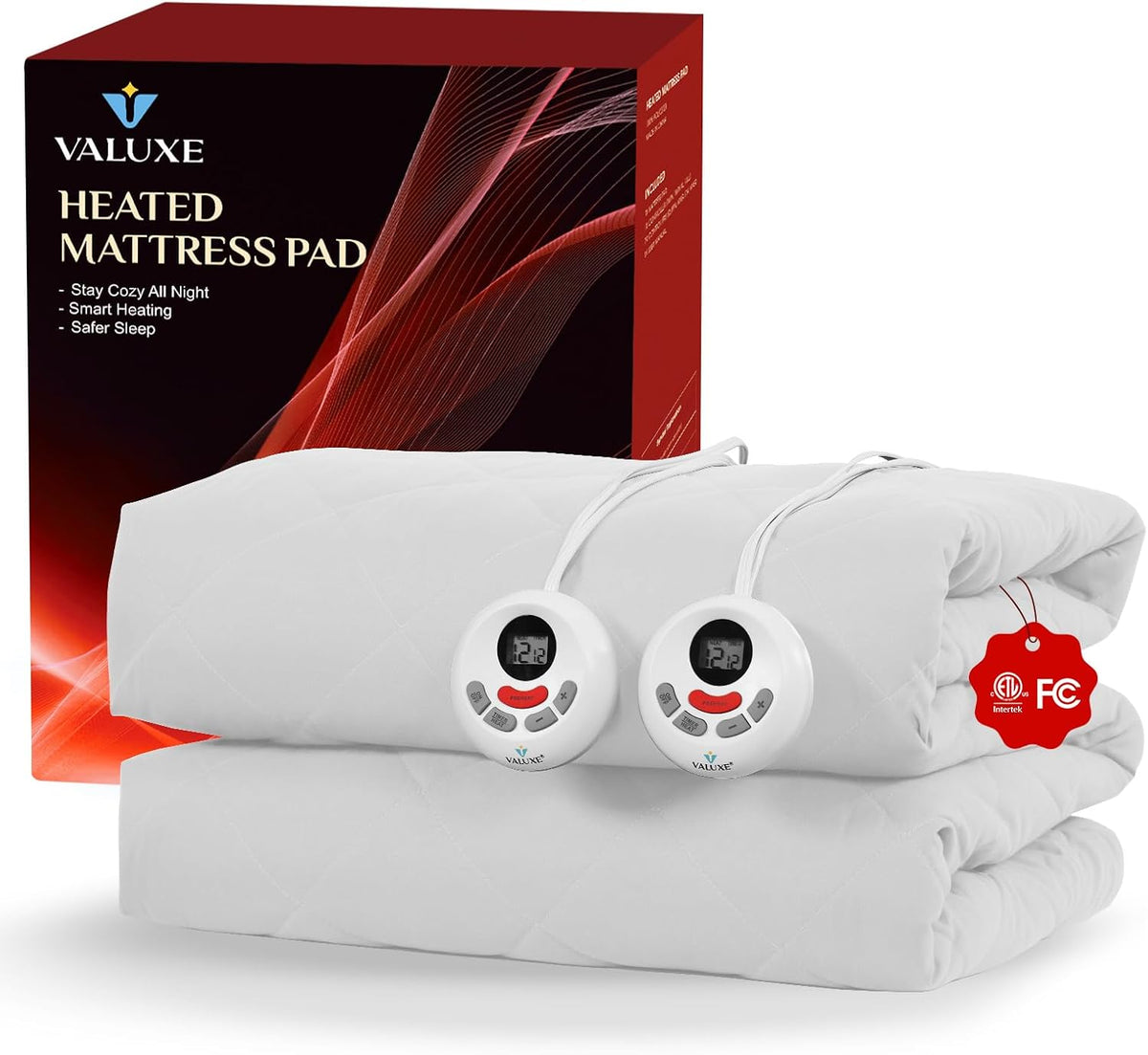 VALUXE Heated Mattress Pad King Size 12 Heat Settings Electric Bed Warmer