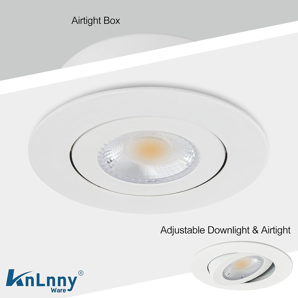 KnLnny Ware 4 Inch Led Recessed Lights Gimbal 4 Pack,5 CCT,Dimmable