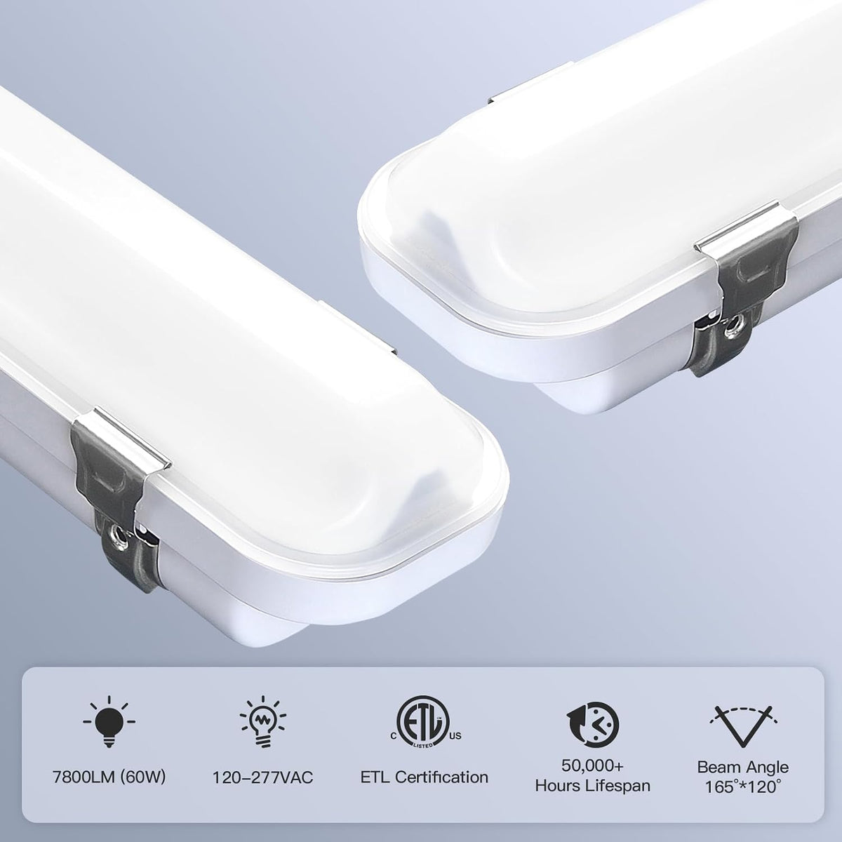 JTT 4FT LED Vapor Tight Light Fixture 60W/50W/40W Options 0-10V - 4Pack