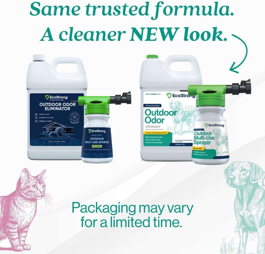 Eco Strong Outdoor Odor Eliminator | Outside Dog Urine Enzyme Cleaner – Powerful Pet, Cat, Animal Scent Deodorizer | Professional Strength for Yard