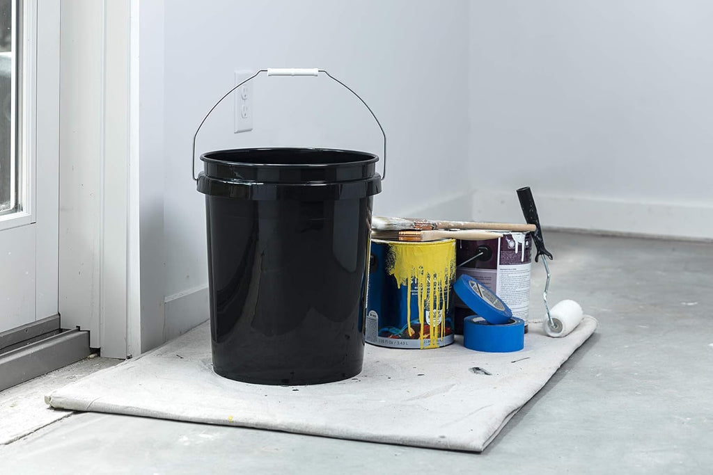 United Solutions 5-Gallon Heavy-Duty Buckets with Snap-On Lids, 6-Pack – BPA-Free, Food-Grade Plastic, Multi-Purpose Storage for Home, DIY, and Job