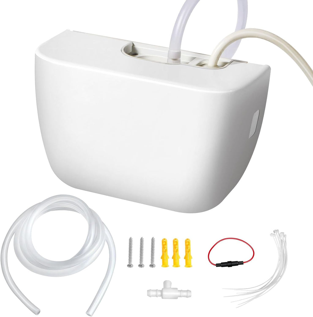 Mini Split Condensate Pump, 100-240V White AC Hvac Silent Condensate Pump, ＜19dB(A), 50/60Hz, External Wall Mount, Self Priming Device, Used for