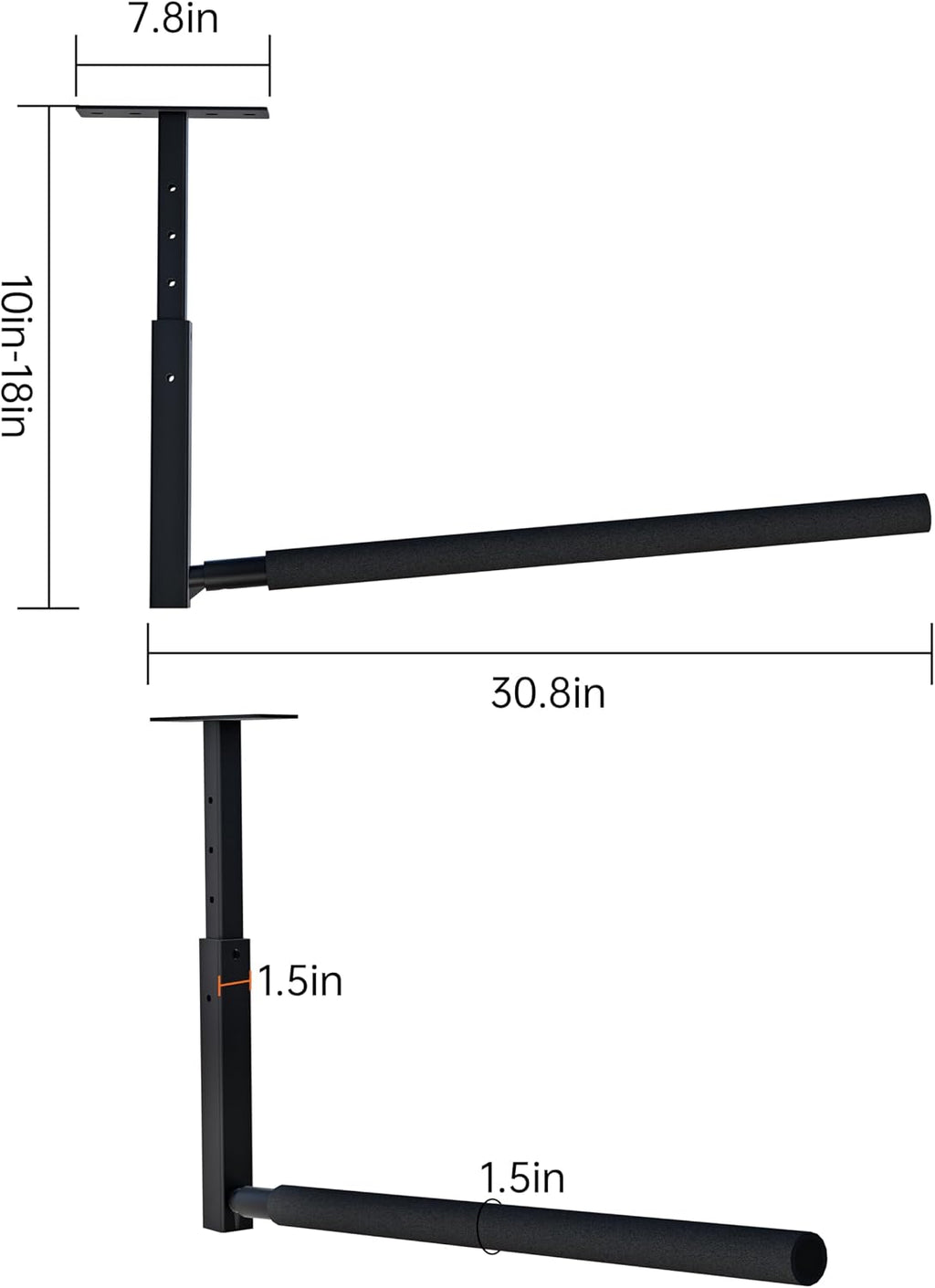 Ceiling Ladder Rack, 150 lbs Garage Storage, Adjustable